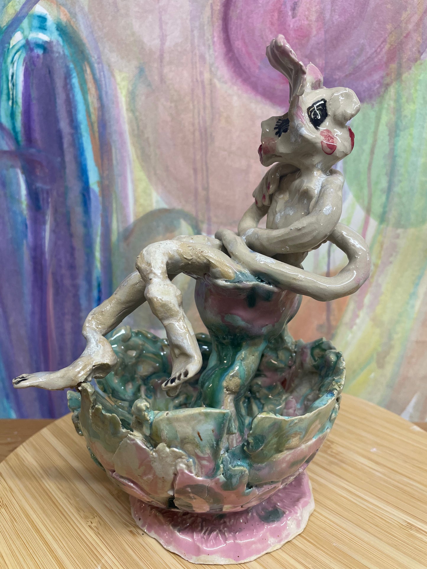 Keramik skulptur “ryg klapper”