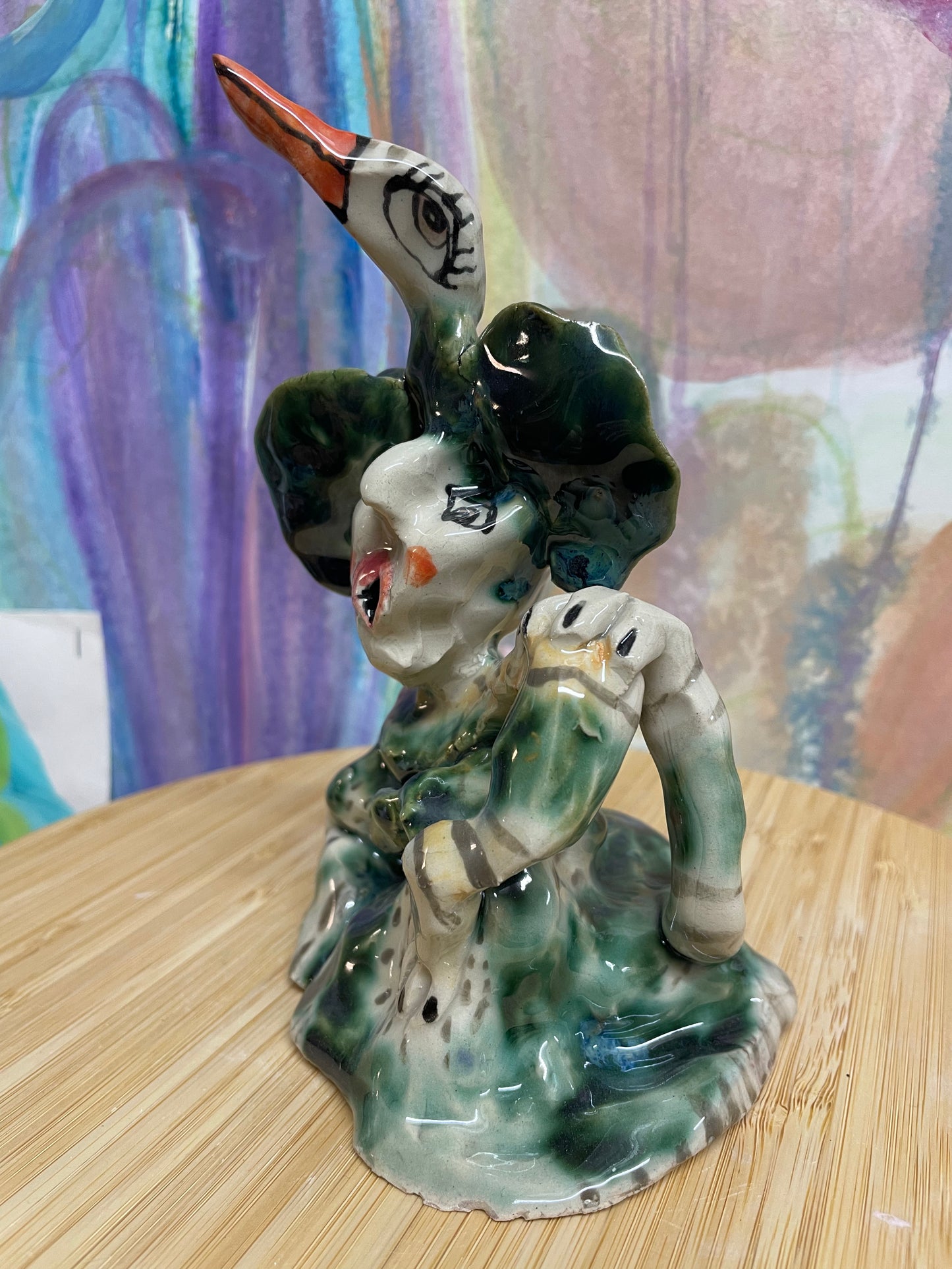 Keramik skulptur “ Hun er lidt flyvsk”