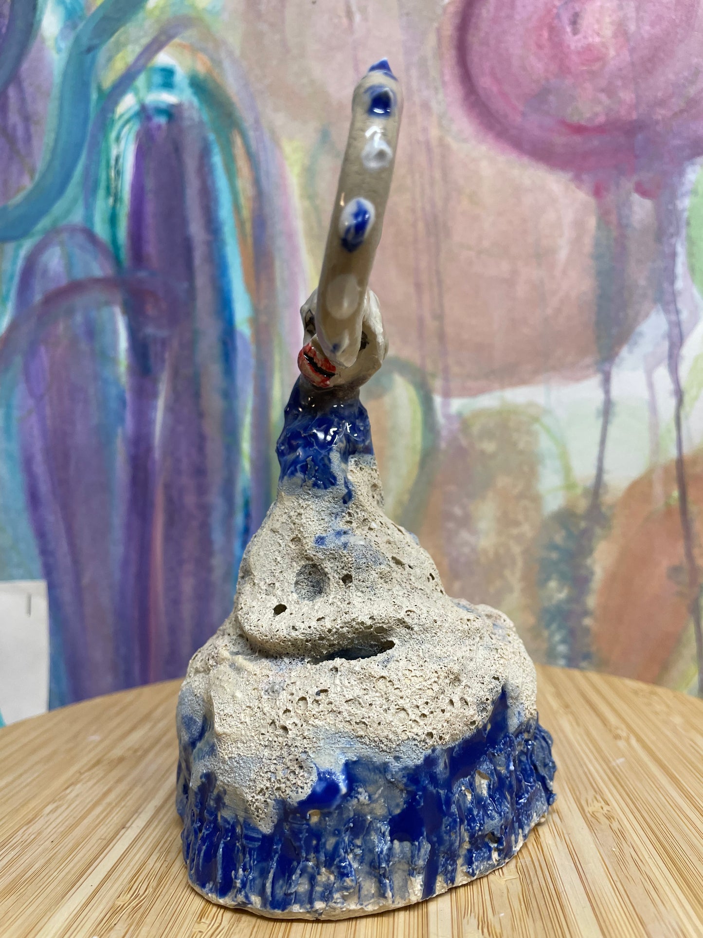 Keramik skulptur “kvinde med ring“