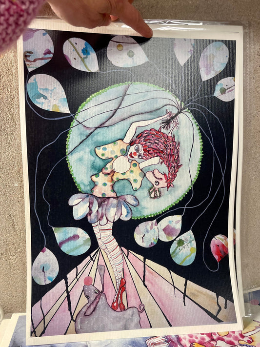 Hun var en klovn - kunst print A3