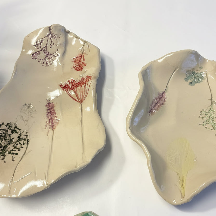 Keramik  Blomstertryk i ler og andre finurligheder ( Mandag d.12 okt.  kl.13-15)