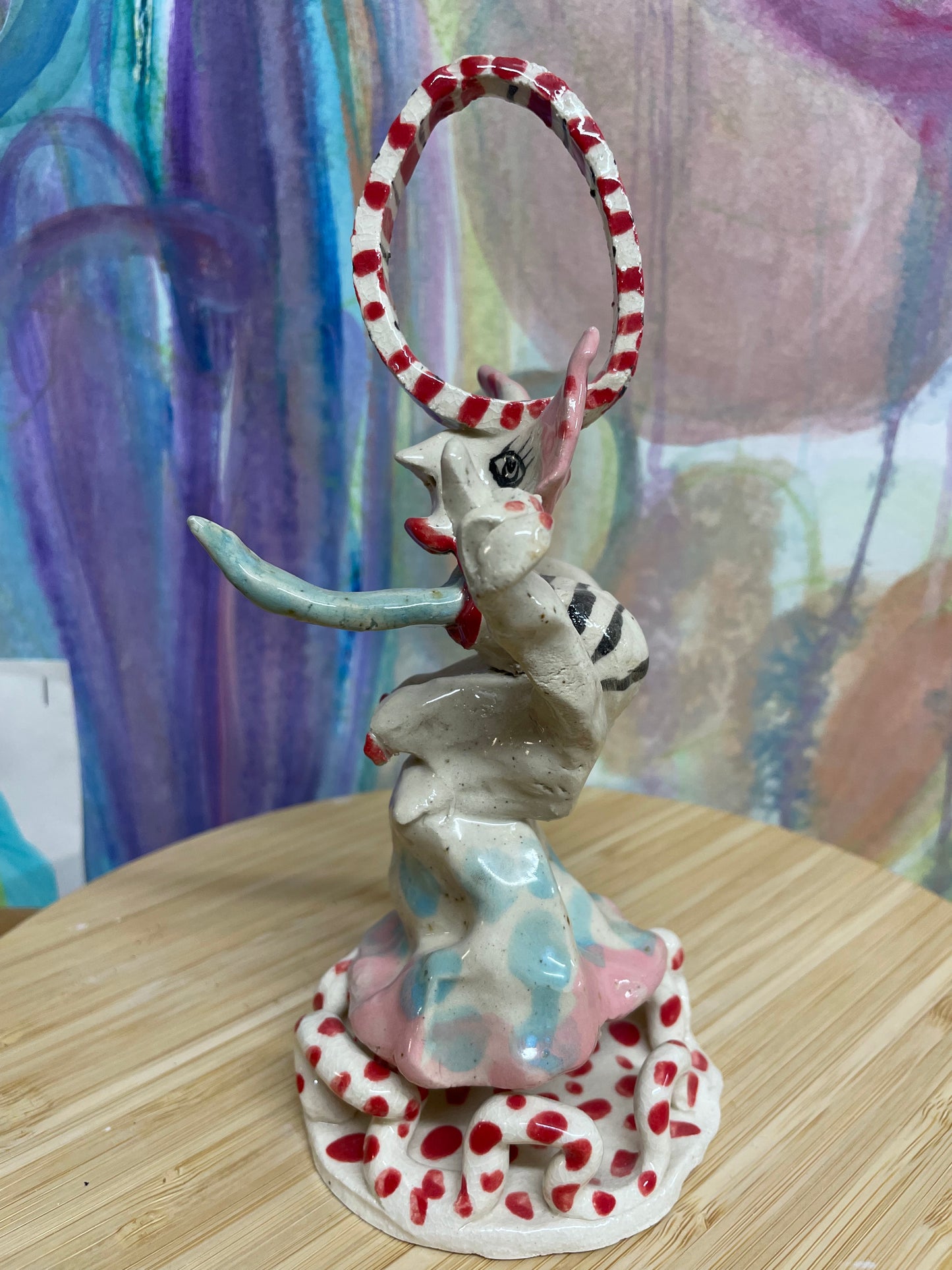 Keramik skulptur “cirkus artist “