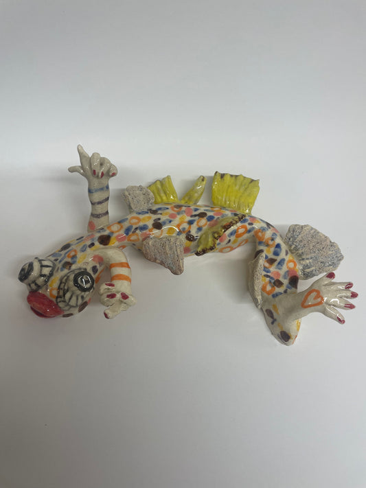 Vims keramik figur til at hænge på væggen (gul)