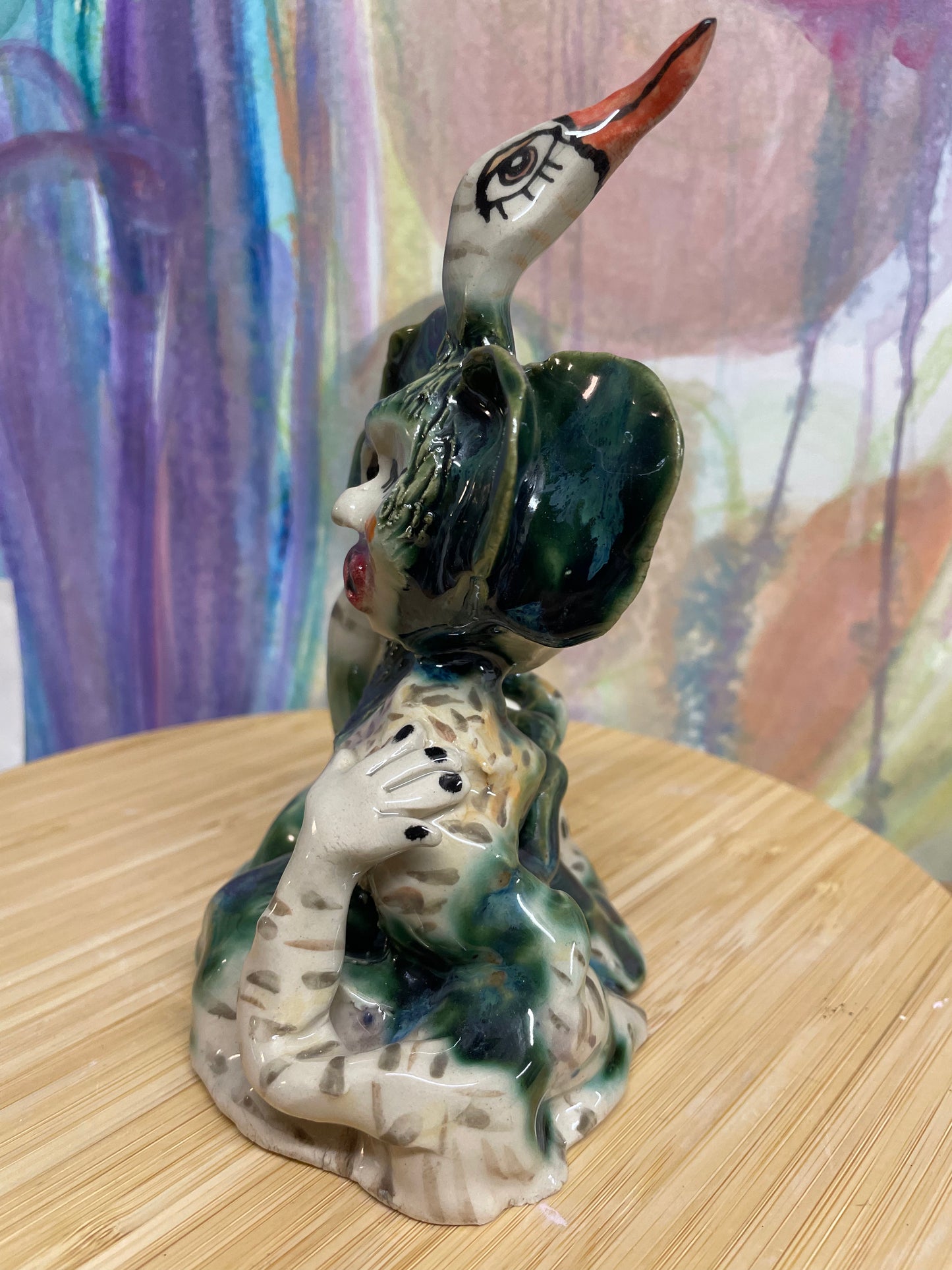Keramik skulptur “ Hun er lidt flyvsk”